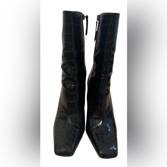 Mango COCO LEATHER-EFFECT HEELED
ANKLE BOOTS, Size 11, Black - Picture 4 of 9